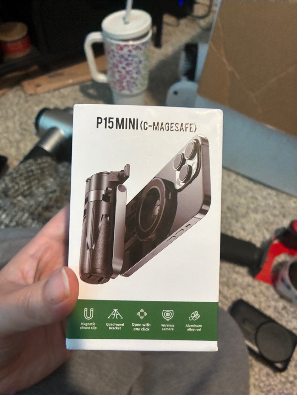 P15 Mini (C-Magesafe) Phone Grip and Tripod — Black